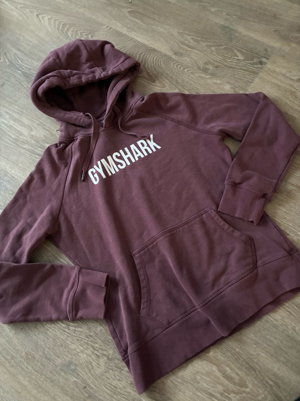 Gymshark Maroon Pullover Hoodie S Women Cotton Blend Fleece Long Sleeve spellout